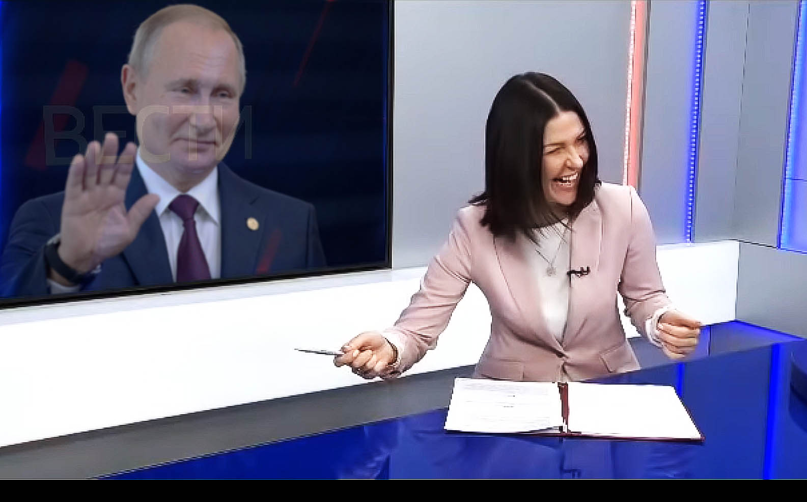 "Горжусь, не могу": Ведущая «Вестей» посмеялась над размером соцпособий от Путина (Видео)