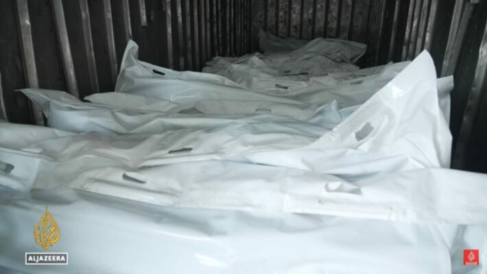 «Аль-Джазира» показала вагон-рефрижератор с трупами убитых в Украине и брошенных при отступленнии оккупантов