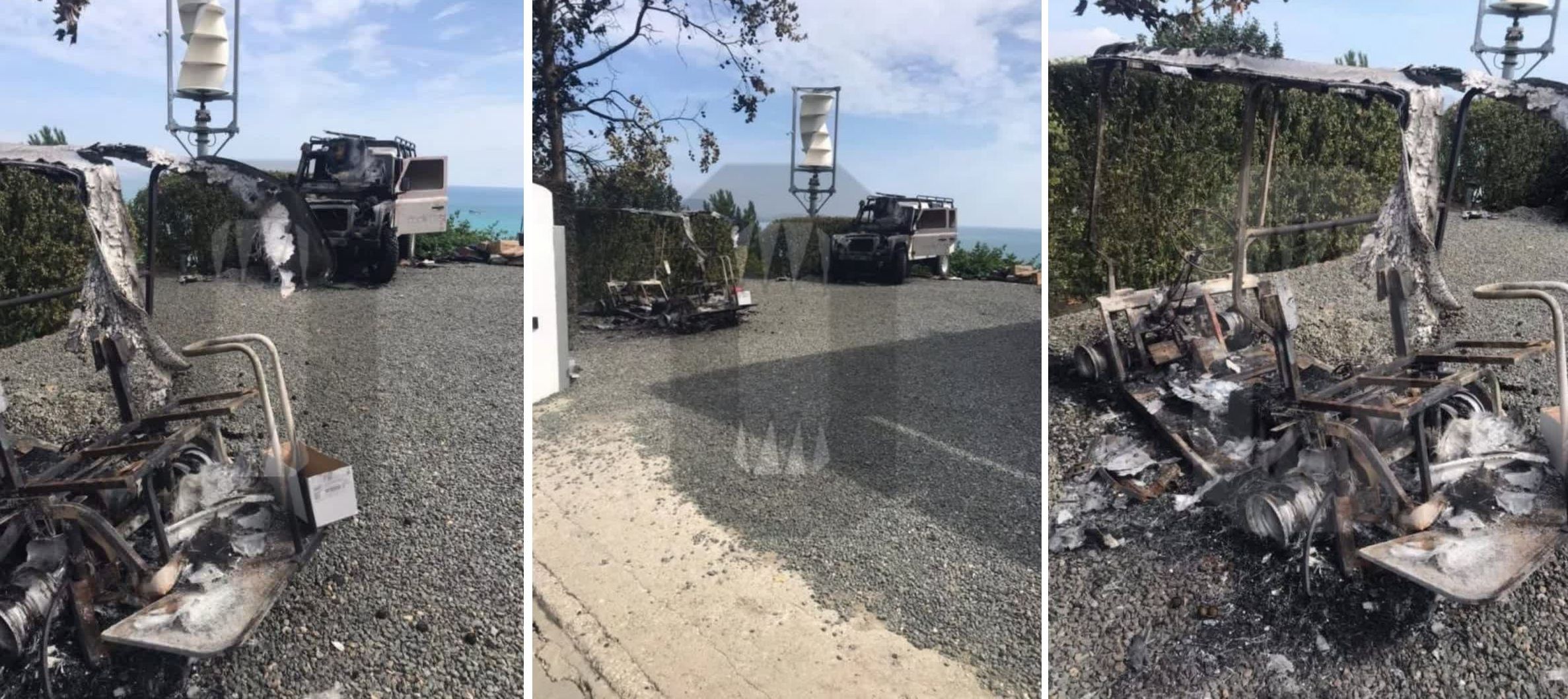 В Крыму сожгли автомобили пропагандиста Дмитрия Киселева - В радиоактивный пепел (Видео)