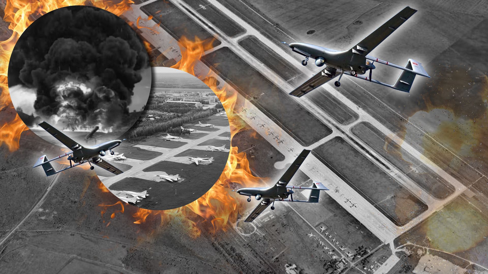 СМИ: Аэродром с российскими самолетами атаковали дроны СБУ, 6 удалось уничтожить (Видео)